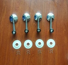 1958 59 60 Biscayne Chrome Window Crank Handle Kit 4pcs Black Knob