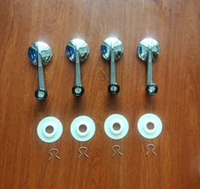 1950-60 Bel Air 150 210 Impala Chrome Window Crank Handle Kit 4pcs black knob