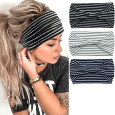 3 Pack Women Wide Elastic Head Wrap Headband Sports yoga Hair Band 3 PackA05