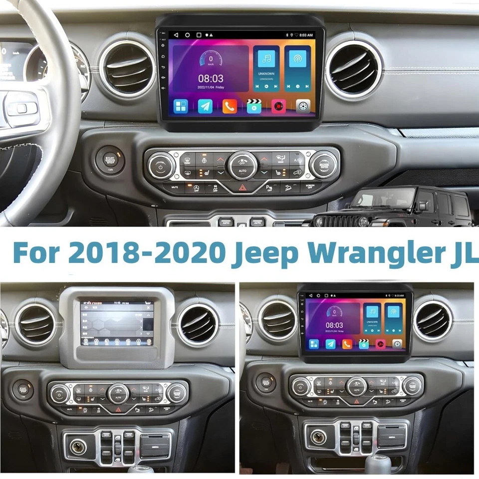 Rádio estéreo GPS Wi-Fi Navegação DSP para Jeep Wrangler JL 2018-2019 Android 13 Carplay - Imagem 3 de 4