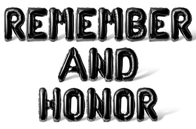 REMEMBER AND HONOR Letter Balloon Banner - Memorial Day Party Supply Decorations