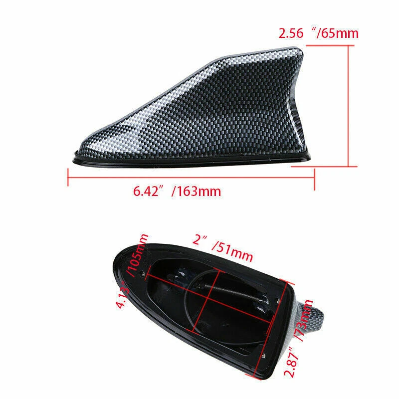 Car SUV Shark Fin Roof Antenna Radio AM/FM Signal Aerial Universal Carbon Fiber Foto 4 de 4