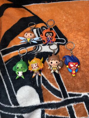 MARVEL ANIME GIRLS B Character Keychain Collector Lot Of 6 Unique 2.5'' By'' MLL !