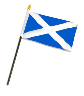 Scotland Cross 4''x6'' Flag Desk Table Stick (Sewn Edges Premium)