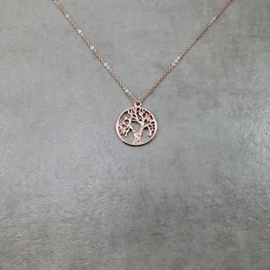 Authentic Tree Of Life ROSE GOLD Plated Necklace Giving Nature Circular Cosmic Knowledge
