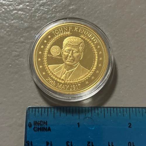 Liberty Proof Gold Plated Coin United States Of America John F Kennedy