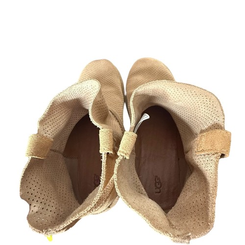 UGG Classic Unlined Mini Perf Boots Womens to Suede Leather Tan 1016852 - Picture 4 of 14