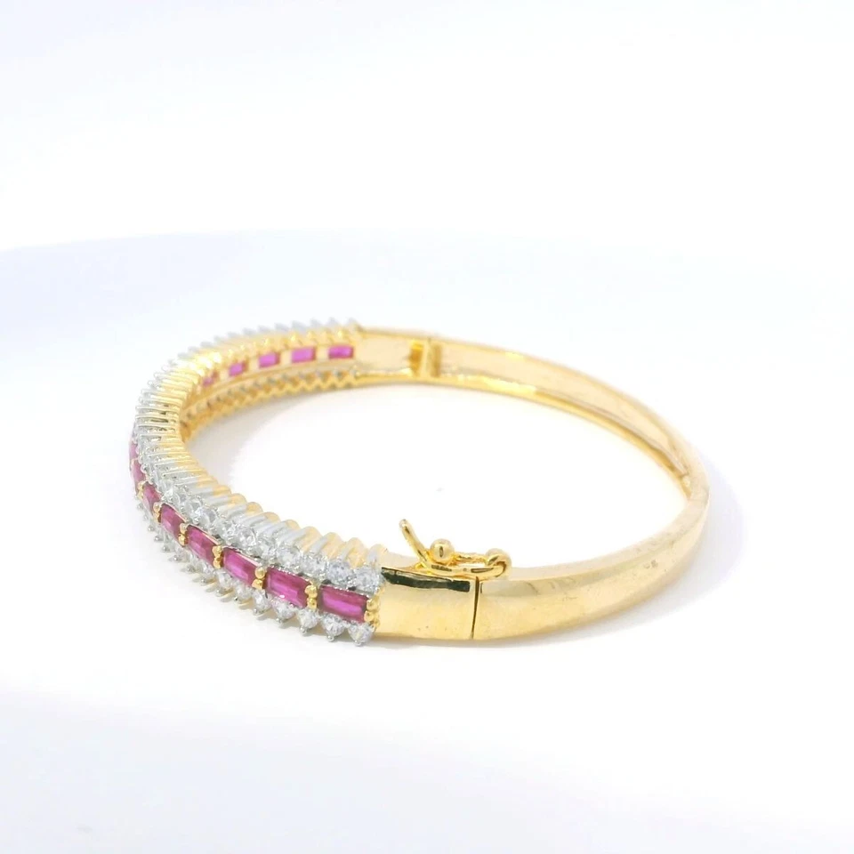 Pulsera chapada en oro con tachuelas de turmalina y circonitas cúbicas para niñas/mujeres FB-1115 Foto 2 de 4