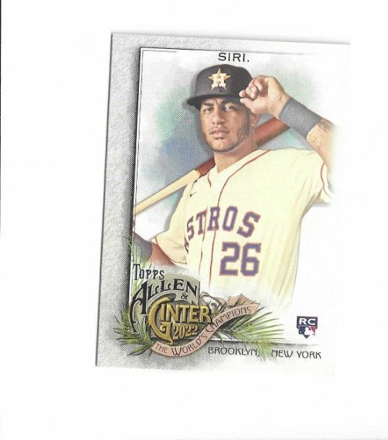 2022 Topps Allen & Ginter Jose Siri Rookie #296 Astros