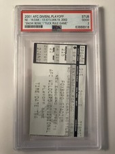 2001 Tom Brady Patriots AFC Division GM Ticket PSA 2 Tuck Rule Snow Bowl๐ 2001 Tom Brady Patriots AFC Division GM Ticket PSA 2 Tuck Rule Snow Bowl๐