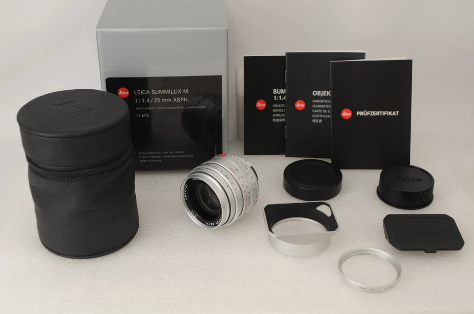 ☆316☆ TOP MINT in Box  LEICA SUMMILUX-M 35mm f1.4 ASPH. 6-bit Silver From JAPAN - Image 2 of 4