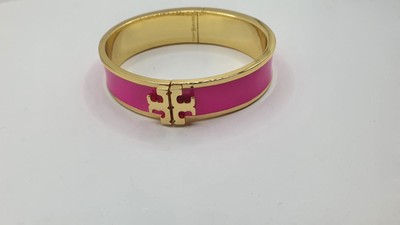 Tory Burch goldfarben rosa glasierte Emaille 15 mm Armreif