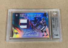 2018 Panini Illusions Blue First Impressions Lamar Jackson Jsy/ Auto BGS 9/10