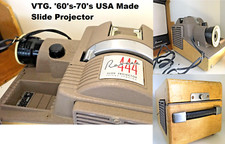 Vintage USA Revere P-444 Slide Projector With Case  Instructions, Untested Read