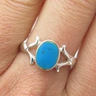 925 Sterling Silver Vintage Real Bisbee Turquoise Ring Size 8.5