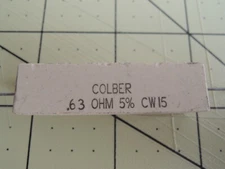 Colber 0.63 Ohm 5% Tolerance 15watt Wirewound Axial Ceramic Fixed Power Resistor