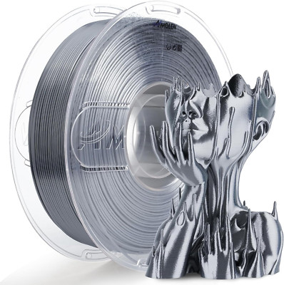 Silk PLA Filament 1.75Mm 3D Printer Filaments, Shiny Silver Grey Filament for 3D