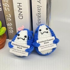Support Animal Dolls Positive Crochet Shark Gift Funny Crocheted Emotional Plush
