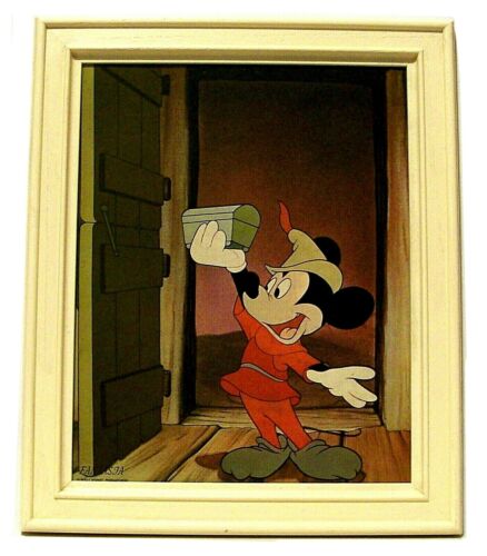 "MICKEY MOUSE"" Arte de pared enmarcado vintage de los años 70 de Disney (11-1/2 x 9-1/2 pulgadas) - Imagen 1 de 4