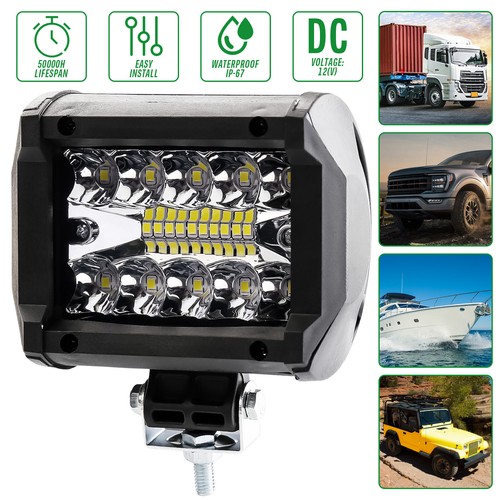2x 4inch 400W LED Work Light Bar Flood Spot Combo Fog Lamp Offroad Driving Truck - Picture 7 of 12