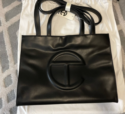 Telfarショルダーバッグ　Mサイズ　ブラック Telfar Medium Black Shopping Bag vegan leather laptop | eBay