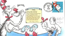 #3187h Dr. Seuss' Cat in the Hat Bevil FDC (01019993187h001)