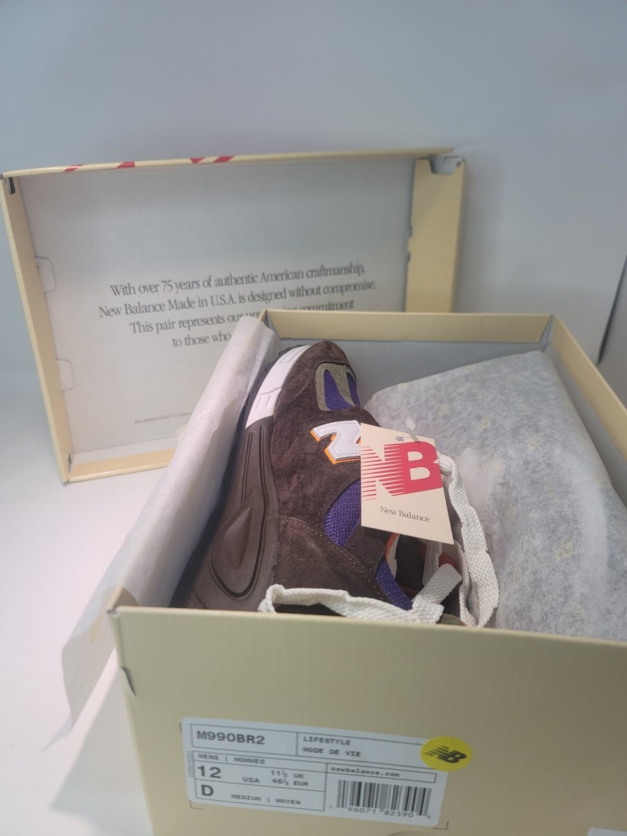 Brand New New Balance 990 v2 Brown Orange Purple Men's Sneakers