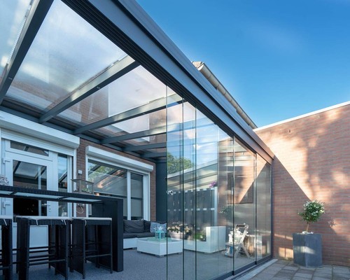 Glasschiebewand Glasschiebetür 151 bis 250 cm Höhe einbaufertig Terrassendach - Bild 2 von 7