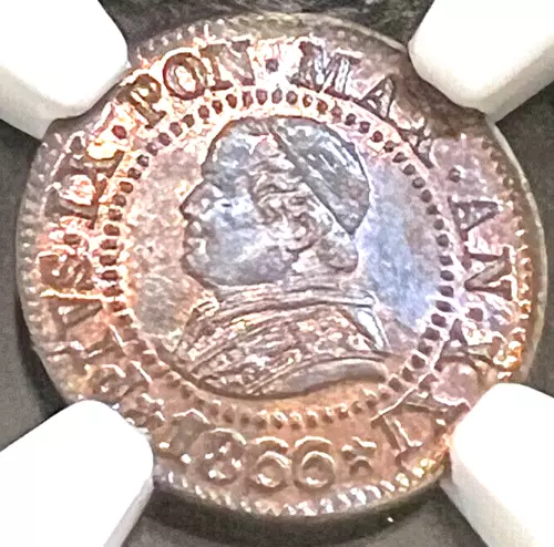 1866 R XXI  Cent Italy Papal States MS 64 BN NGC