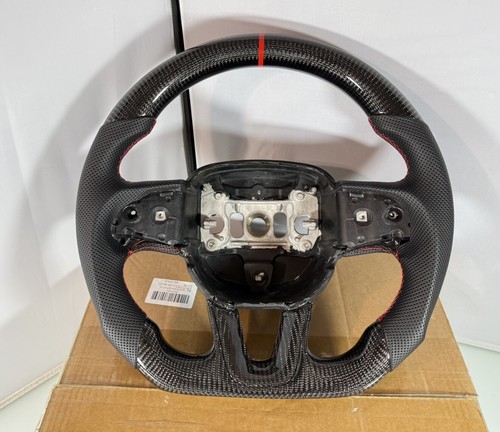 Carbon Fiber Steering Wheel For 2015-20 Dodge Challenger Charger RT SRT Hellcat - Picture 3 of 16