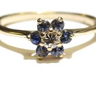 14k yellow gold .15ct VS1 G diamond Tanzanite gemstone ring band 2.1g estate 7 — photo 2