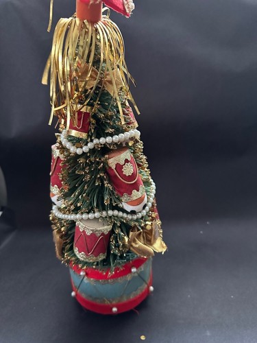 Pennello bottiglia glitter musicale girevole vintage albero di Natale soldati giapponesi - Foto 10 di 14