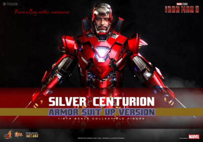 Perfect Hot Toys 1/6Mms618 Iron Man 3 Silver Centurion Armor Suit