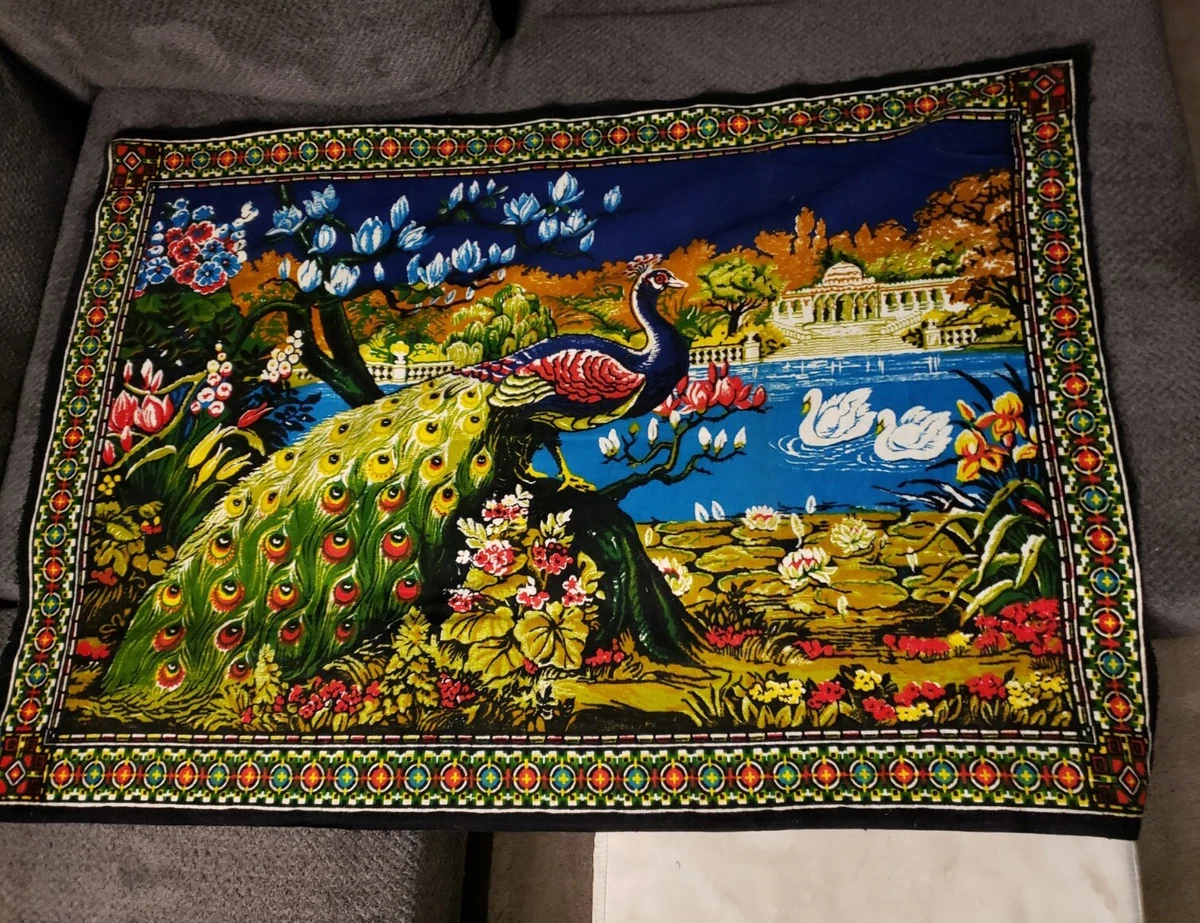 Large Vintage 60s Wall Tapestry Retro Home Decor