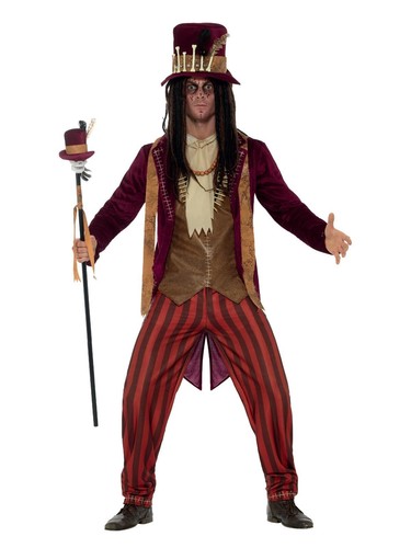 Smiffys Deluxe Voodoo Witch Doctor Costume, Red with Trousers, Jacket, Waistcoat - 第 1/3 張圖片