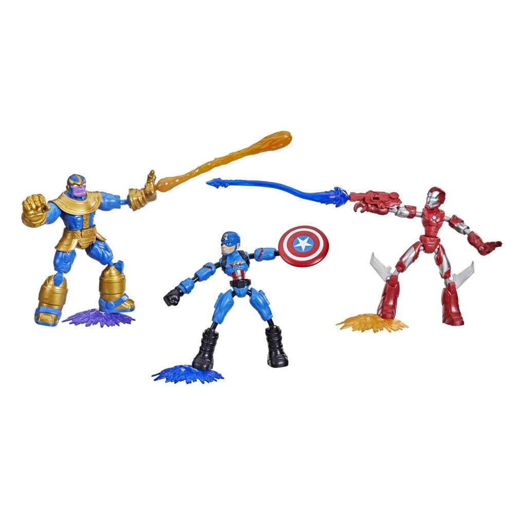 Hasbro Marvel Avengers Bend and Flex, Pack of 3 Flexible Figures with Iron...