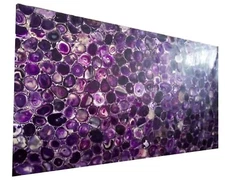 Purple Agate Coffee Table Top , Epoxy Center Table Top , Agate Patio Sofa Table