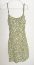 Forever 21 Happy Face Floral Print Knit Sweater Bodycon Dress Size Small NWT