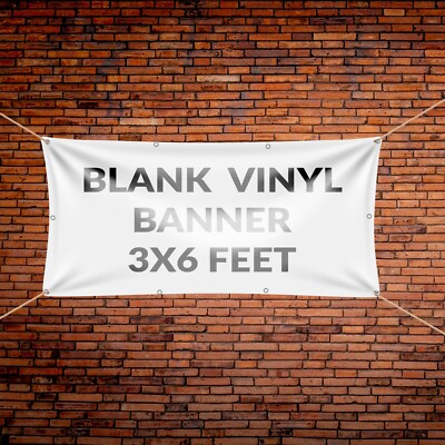 VictoryStore 3x6 Feet Blank Banner - 10oz Blank Vinyl Banner with Grommets