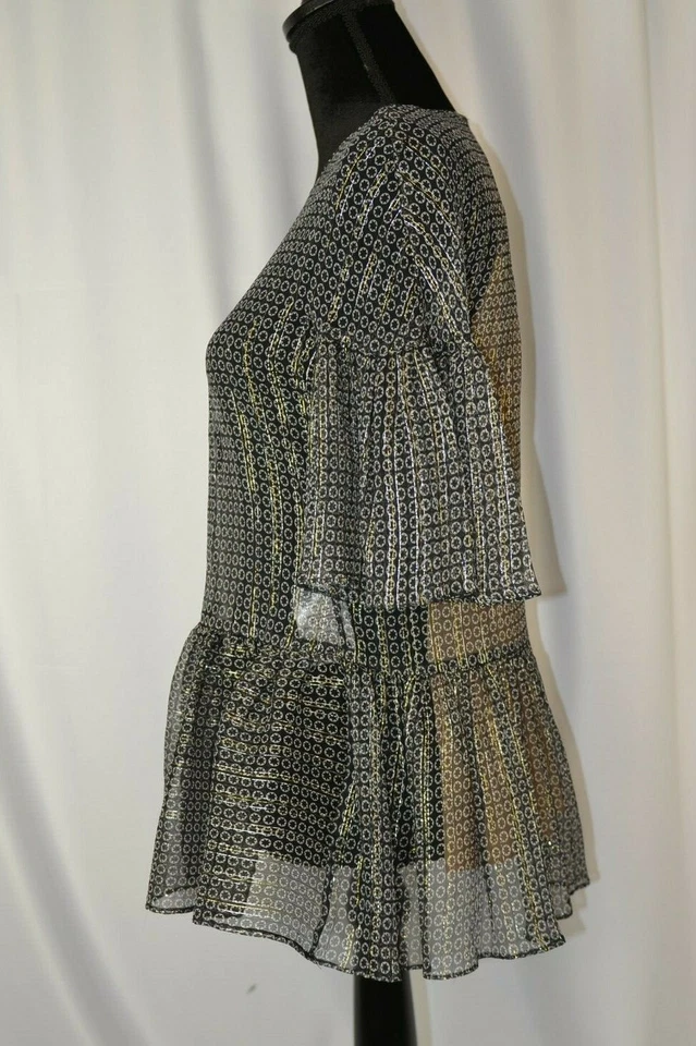 Blusa Stella McCartney Talla 38 Seda Comienza Rayas Colorido Informal Pullover 4 EE. UU. Foto 3 de 4