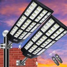 11000W Super Bright Commercial Solar Street Light Outdoor Yard Dusk to Dawn Lamp