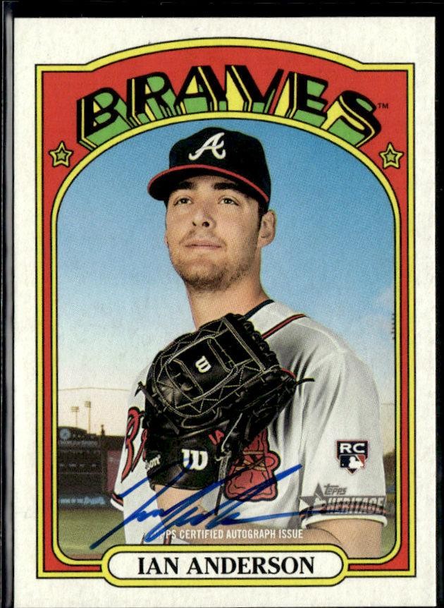 (4578) 2021 Topps Heritage Ian Anderson Real One Autograph RC Braves