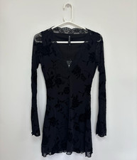 Women's Motel Sriti Mini Long Sleeved Dress in Rose Flock Black Size Small
