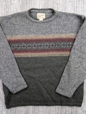 Vintage 90s Woolrich Crewneck Sweater Fair Isle Wool Men's Medium Made In USA