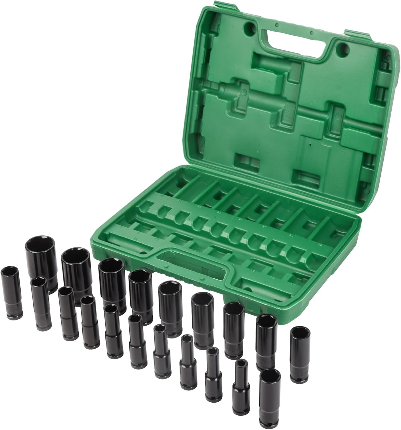 1/2" Drive Impact Socket Set, 20pcs and Tool One Size, Black 