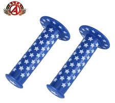 ALTA Star Handlebar Grips 7/8" 124mm Blue/White Flanged Lowrider Cruiser BMX.