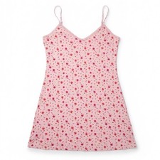 Victorias Secret Pink Floral Slip Camisole Sleepwear Dress Sz M Fairy Barbiecore