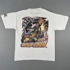 Vtg Y2K Jac Haudenschild Pink Panther Racing Shirt Large Wild Child Sprint Car 