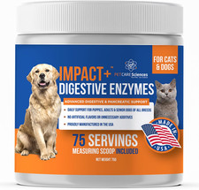 Impact Digestive Enzymes for Dogs and Cats - 75 Servings - Enzyme Powder for Dig