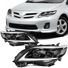 Pair of LED DRL Headlight Assembly for Toyota Corolla 2011-2013 Projector Headla